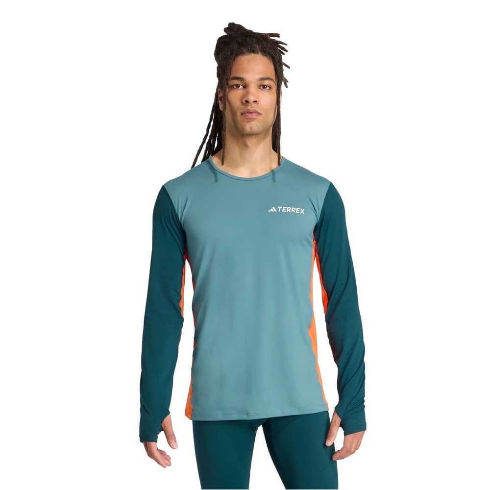 Adidas Terrex Multi Synthetic Baselayer Long Sleeve in Pretea/Aurivy - Image 1 of 5