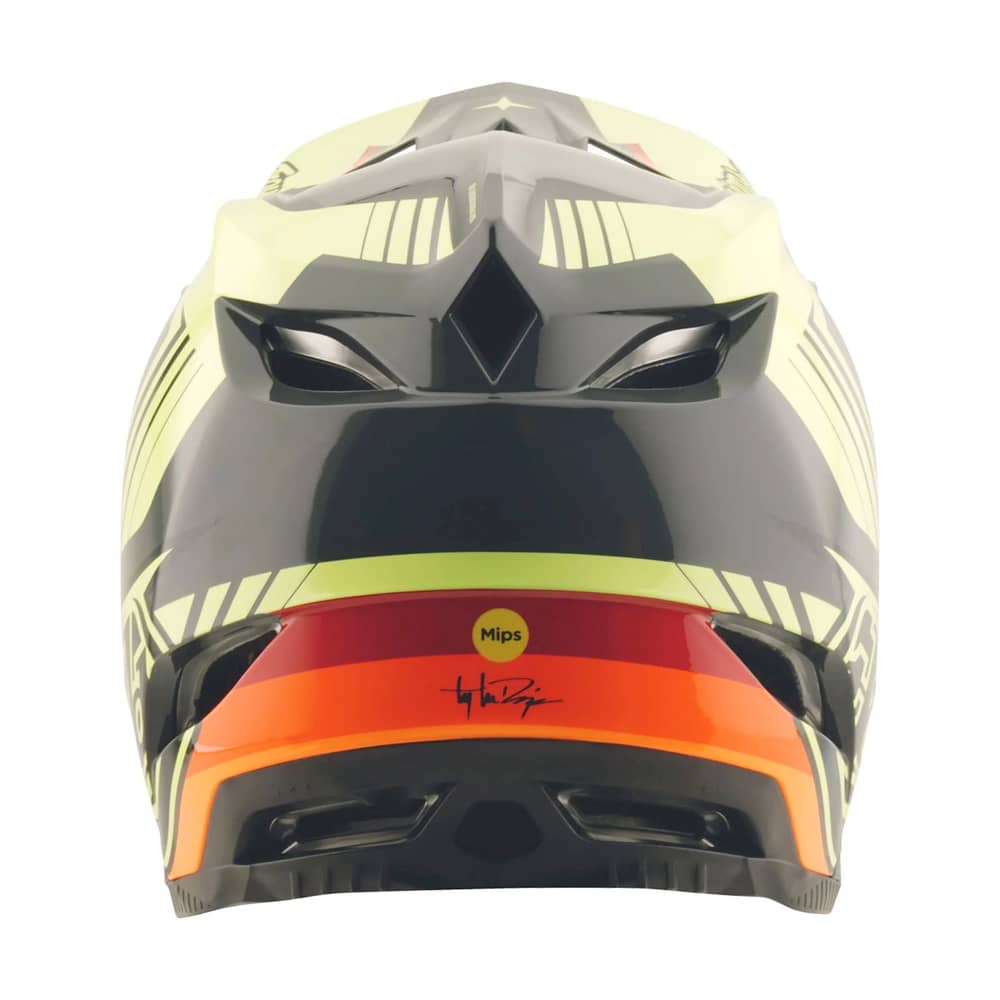 Troy Lee Designs D4 Polyacrylite Helmet W/Mips in Qualifer Black/Yellow - Image 3 of 4