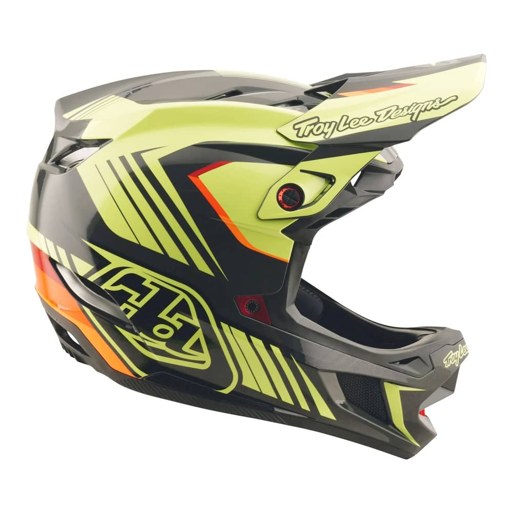 Troy Lee Designs D4 Polyacrylite Helmet W/Mips in Qualifer Black/Yellow - Image 2 of 4