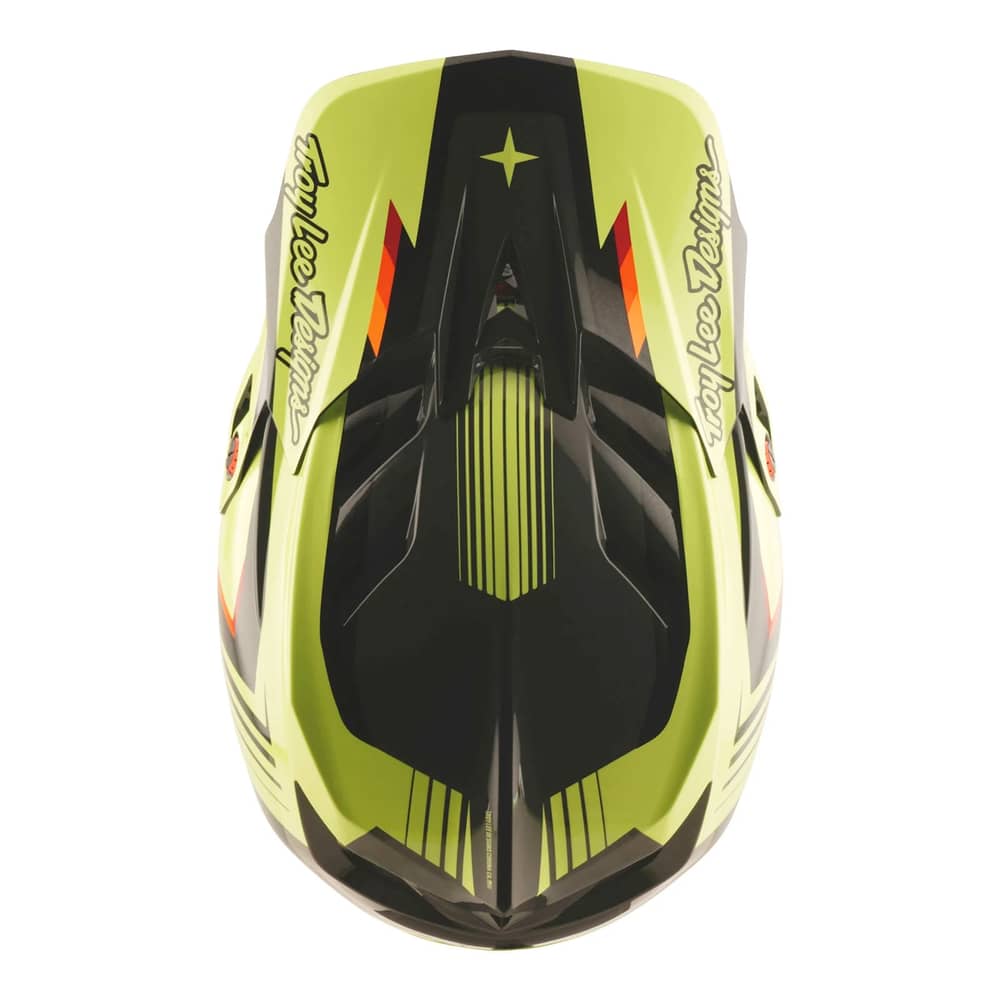 Troy Lee Designs D4 Polyacrylite Helmet W/Mips in Qualifer Black/Yellow - Image 4 of 4