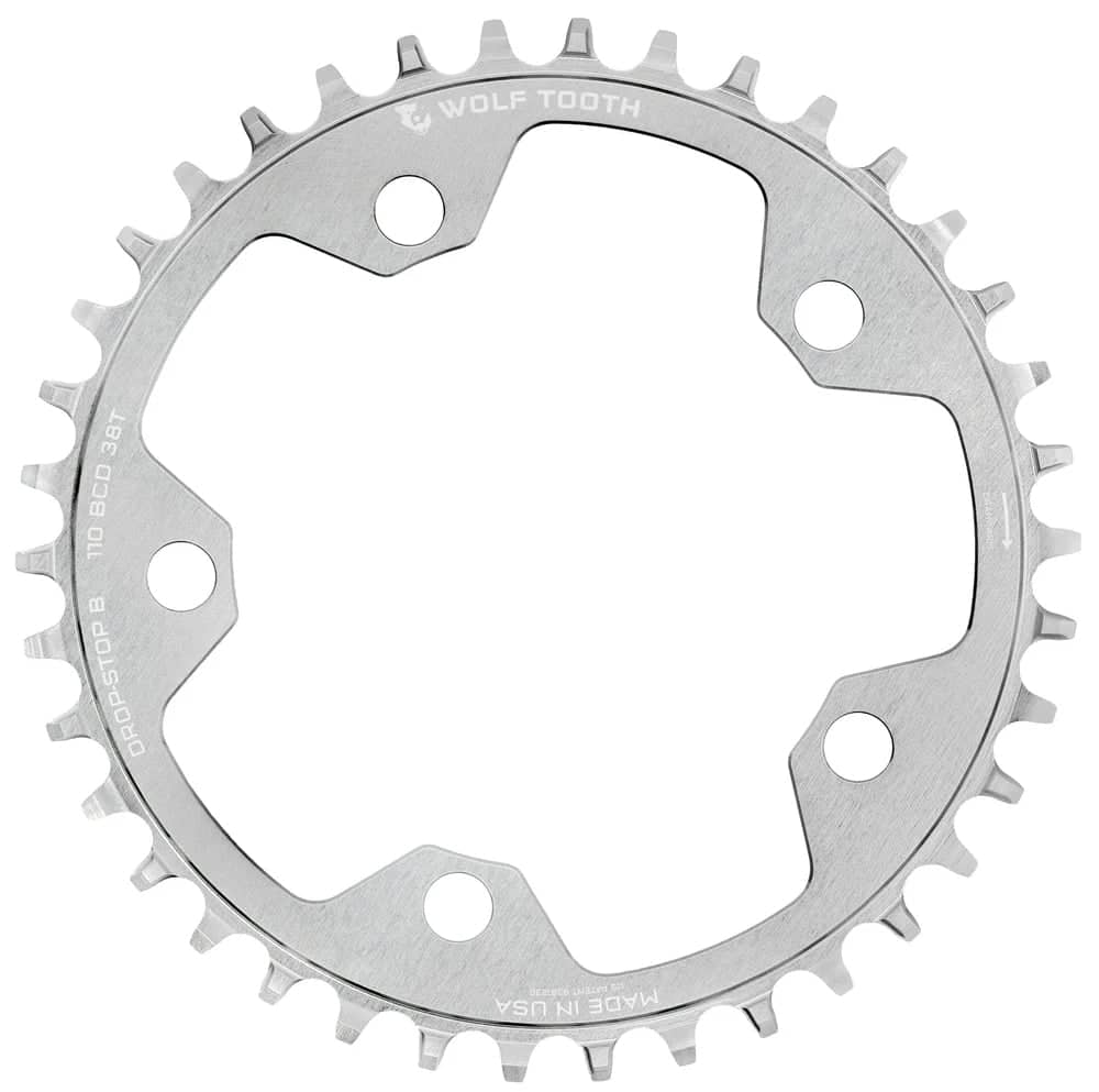 Wolf Tooth 110 BCD 5 Bolt Chainring in Raw Silver - Image 1 of 1