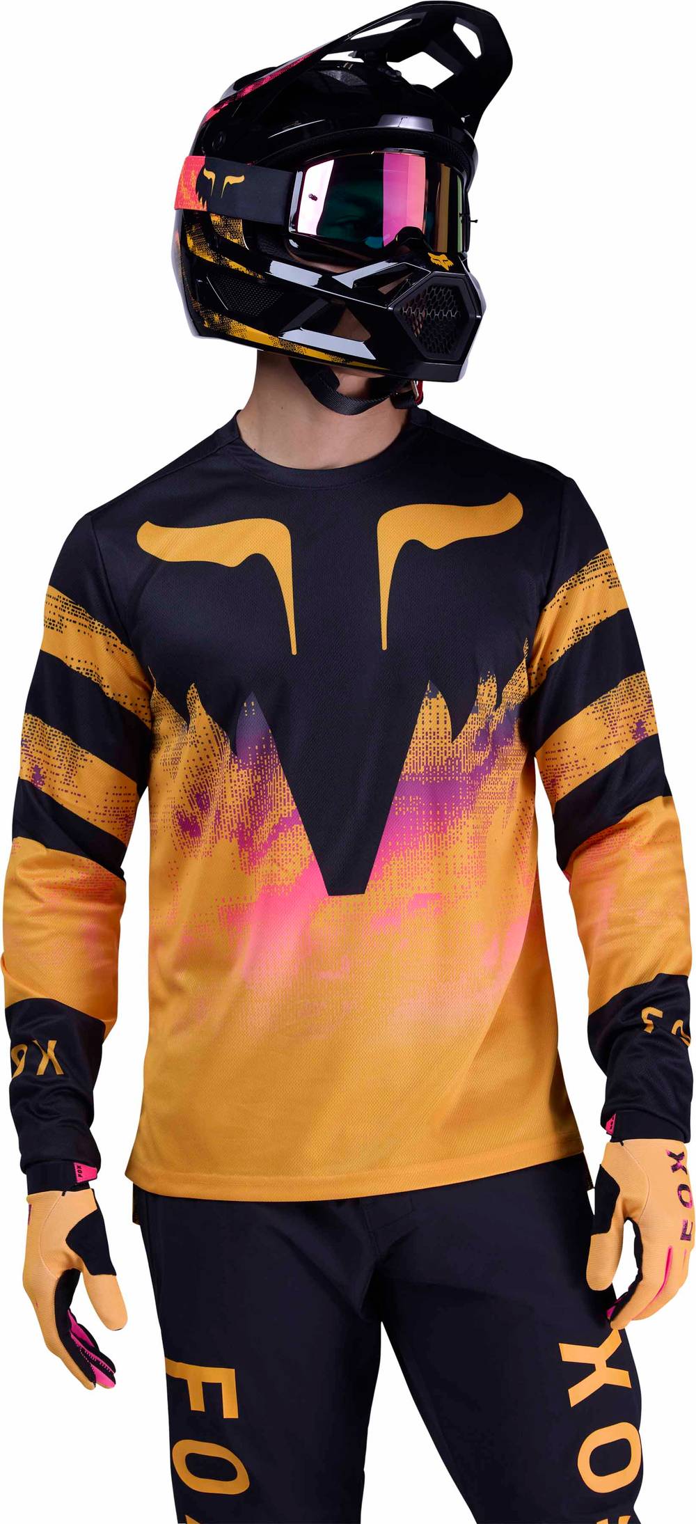 Fox Ranger Long Sleeve Jersey Kairos in Tangerine - Image 3 of 4
