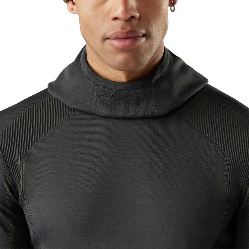 Smartwool Men's Intraknit Thermal Merino Base Layer Hoodie in Charcoal Winter Moss - Image 3 of 4
