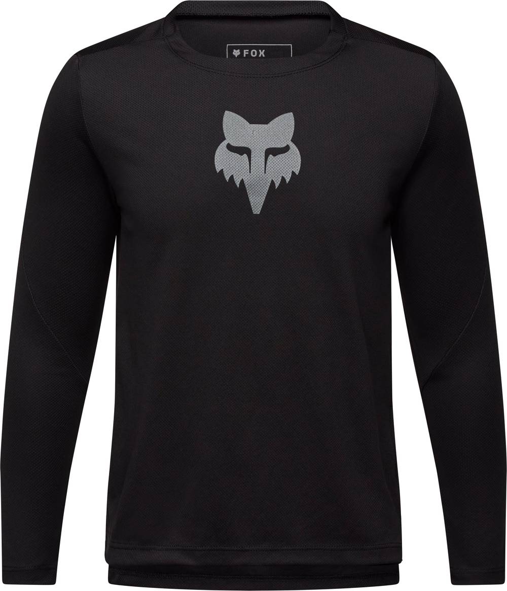Fox Youth Ranger Long Sleeve Jersey Fox Head in Black - Image 1 of 2