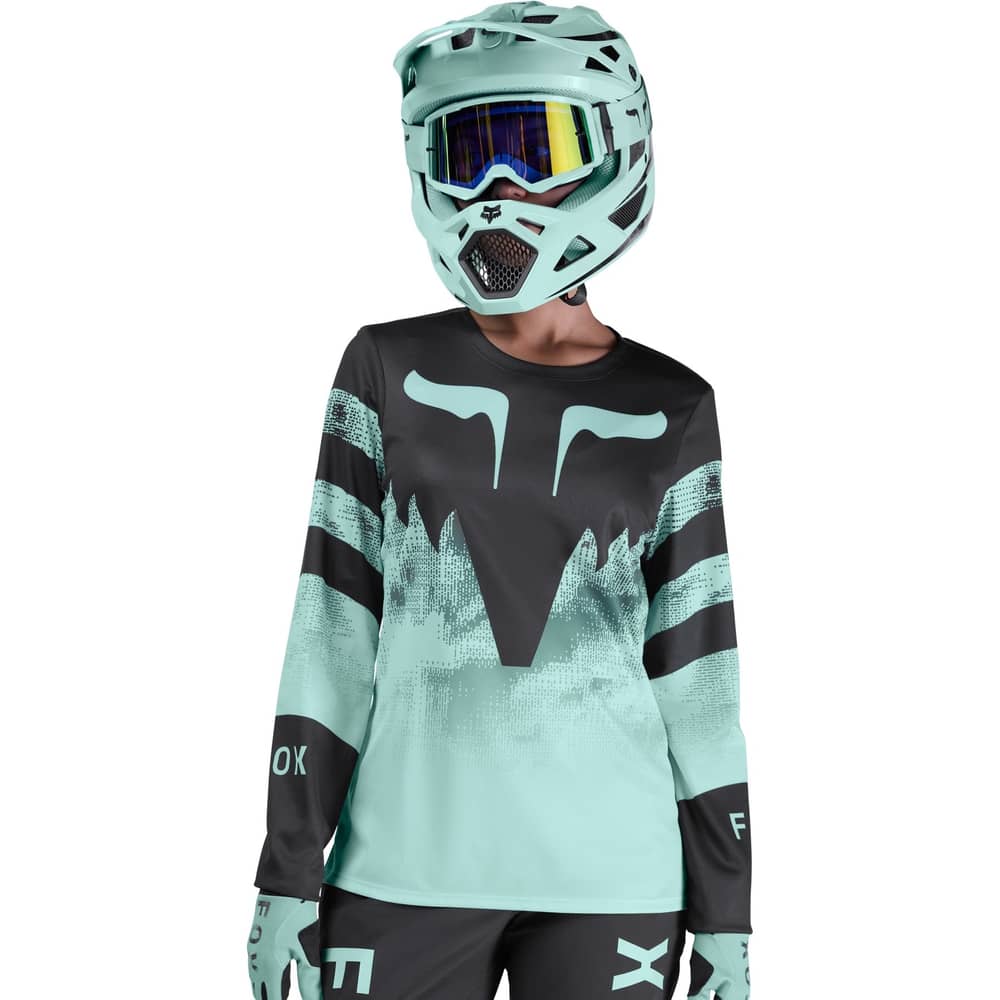 Fox Women Ranger Long Sleeve Jersey Kairos in Turquoise - Image 3 of 4