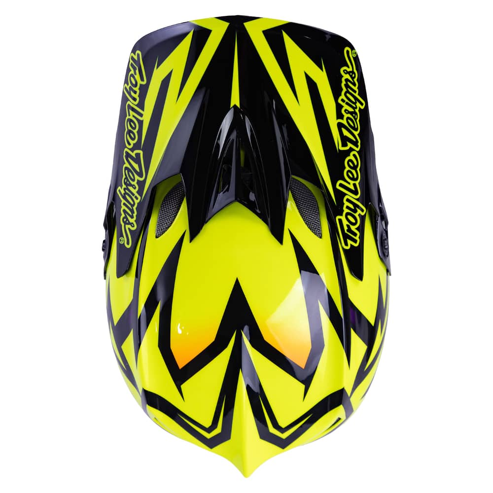 Troy Lee Designs D3 Fiberlite Helmet No Mips in Atomic Flo Yellow - Image 4 of 4