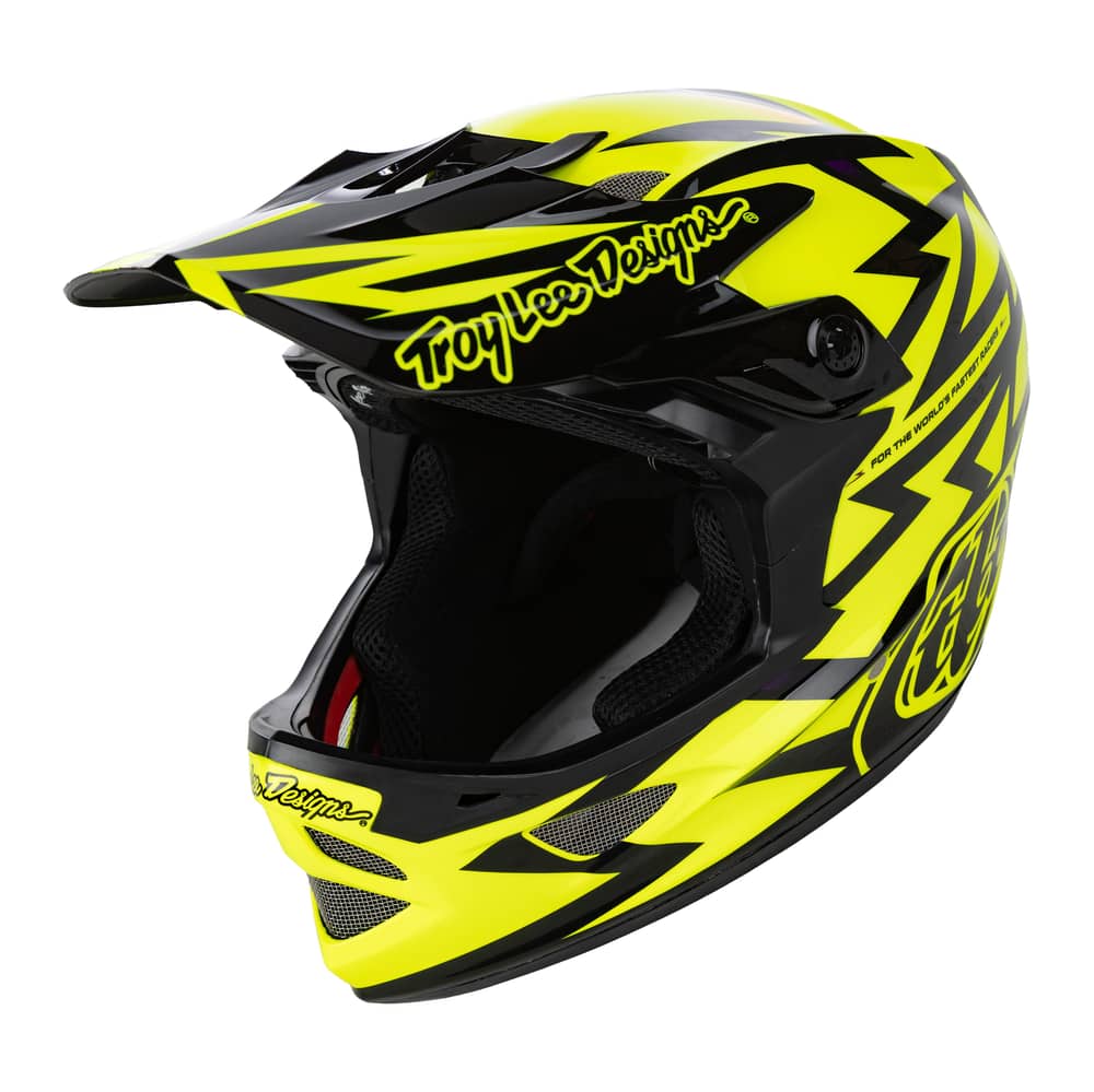Troy Lee Designs D3 Fiberlite Helmet No Mips in Atomic Flo Yellow - Image 1 of 4
