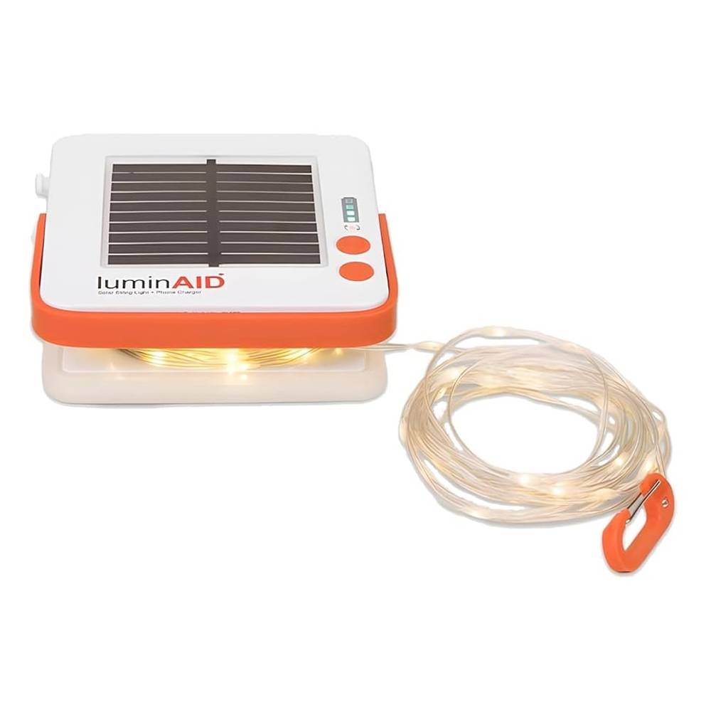 LuminAID Solar String Light with Phone Charger in White/Red - Image 1 of 4