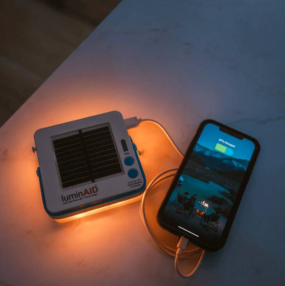 LuminAID Solar String Light with Phone Charger in White/Red - Image 4 of 4