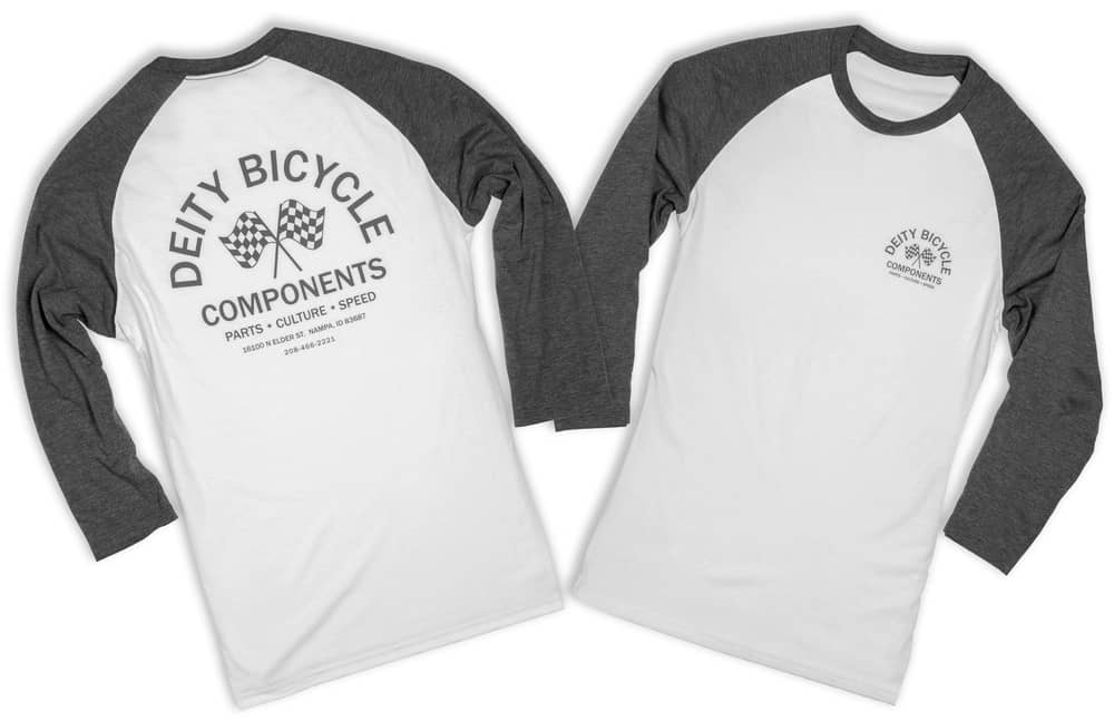 Deity Pit Crew 3/4 Raglan Tee in White/Heather - Image 1 of 1