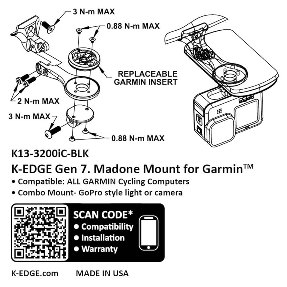 K-Edge Gen 7 Madone/Emonda Combo Mount in Garmin Black - Image 2 of 2