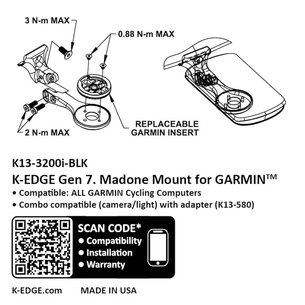 K-Edge Gen 7 Madone/Emomda Computer Mount in Wahoo Black - Image 2 of 2