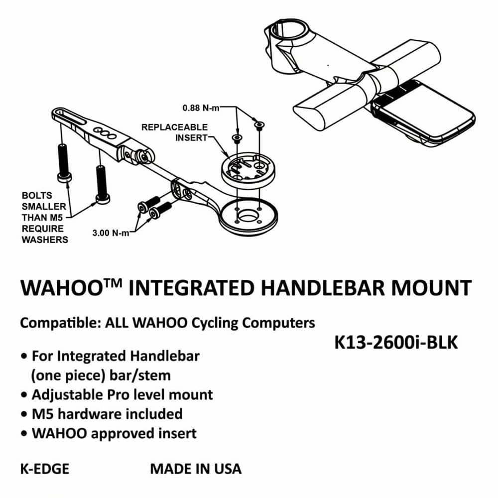K-Edge Integrated Handlebar System Mount in Wahoo Black - Image 3 of 3