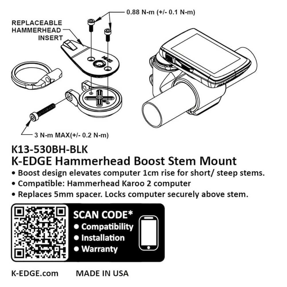K-Edge Boost Stem Mount in Hammerhead Black - Image 2 of 2