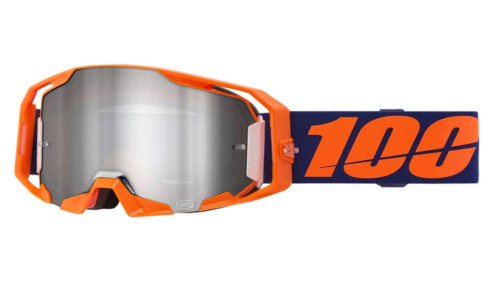 100% | Armatic Goggles Men's In Neon Orange Mirror/silver Flash