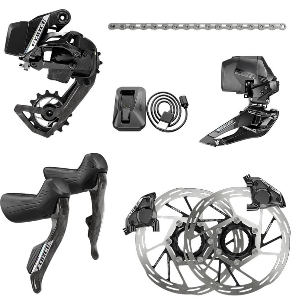 SRAM Force AXS 2X E1 Electronic HRD Groupset in Black - Image 1 of 1