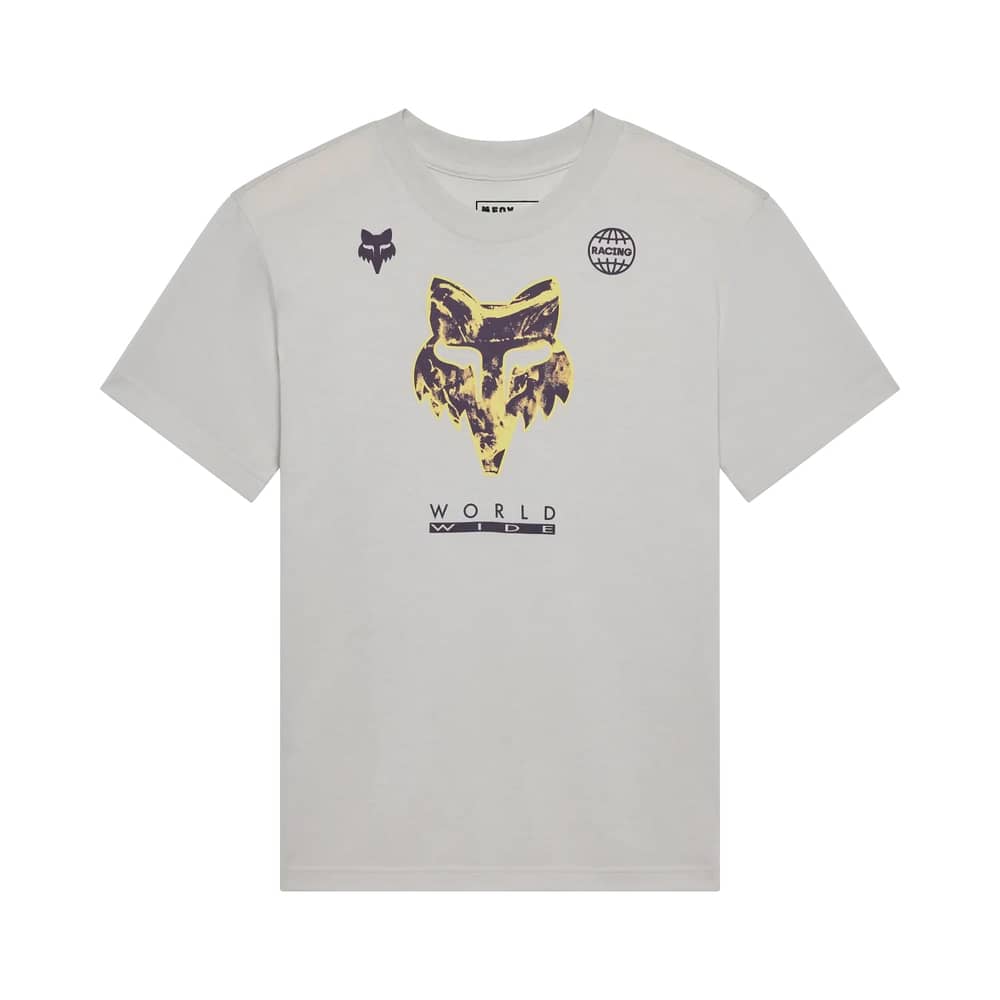 Fox Womens Image Print Short Sleeve Tee in Light Gray - Image 1 of 2