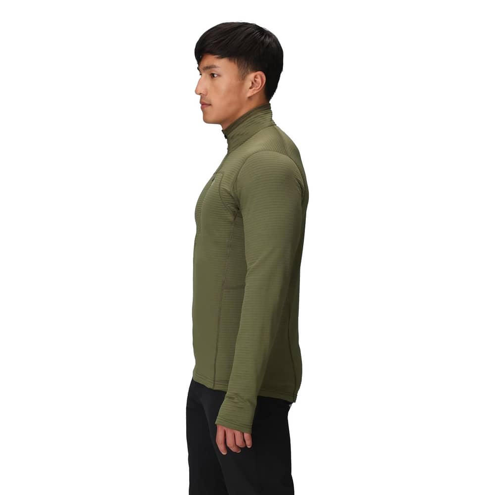 Outdoor Research Men's Vigor Grid Fleece Half Zip in Ranger Green - Image 2 of 6