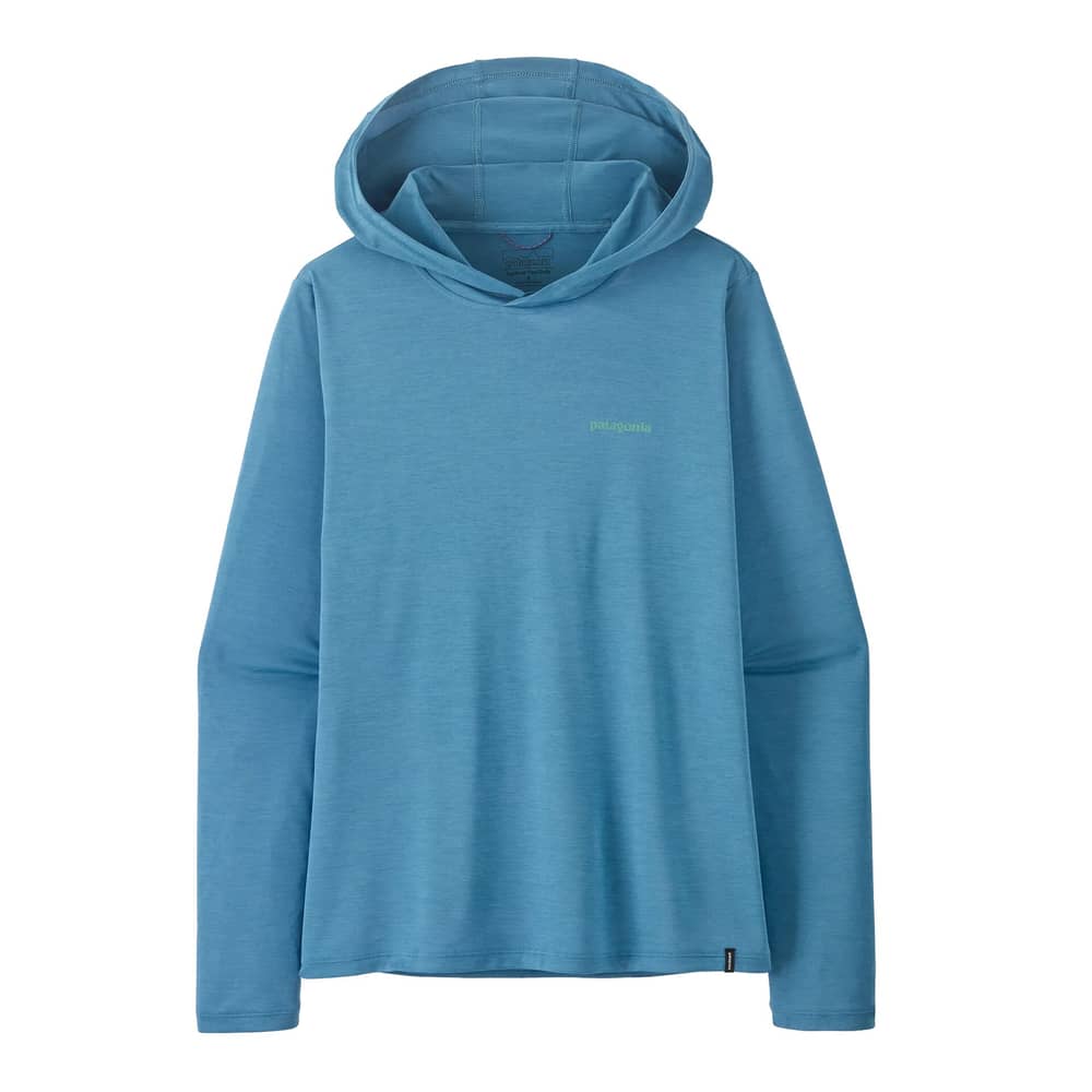 Patagonia Women's Cap Cool Daily Hoody - Casting Logo in Shore Blue / Light Shore Blue X-Dye - Image 1 of 2