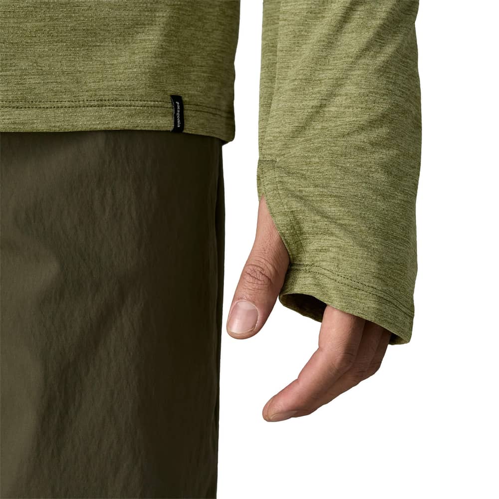 Patagonia Men's Cap Cool Sun Hoody - Fitz Roy Trout in Caper Green / Buckhorn Green X-Dye - Image 10 of 10