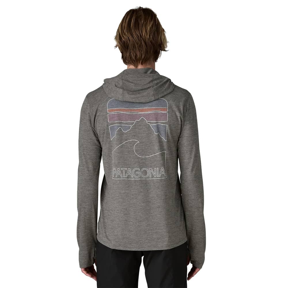 Patagonia Men's Cap Cool Sun Hoody - Peak Visions in Forge Grey / Noble Grey X-Dye - Image 3 of 3