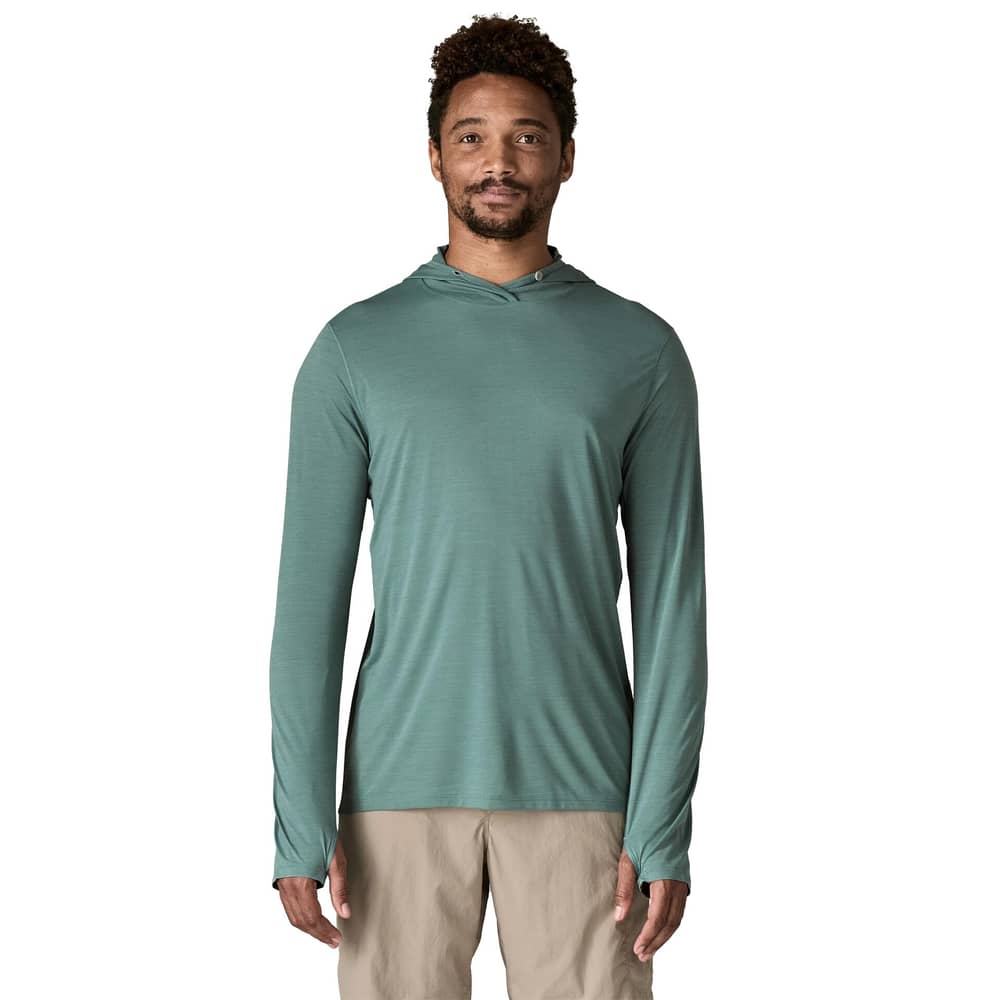 Patagonia Men's Cap Cool Ultra Hoody in Blue Sage / Light Blue Sage X-Dye - Image 2 of 3