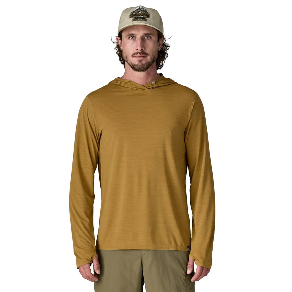 Patagonia Men's Cap Cool Ultra Hoody in Bobcat Brown / Light Bobcat Brown X-Dye - Image 2 of 3