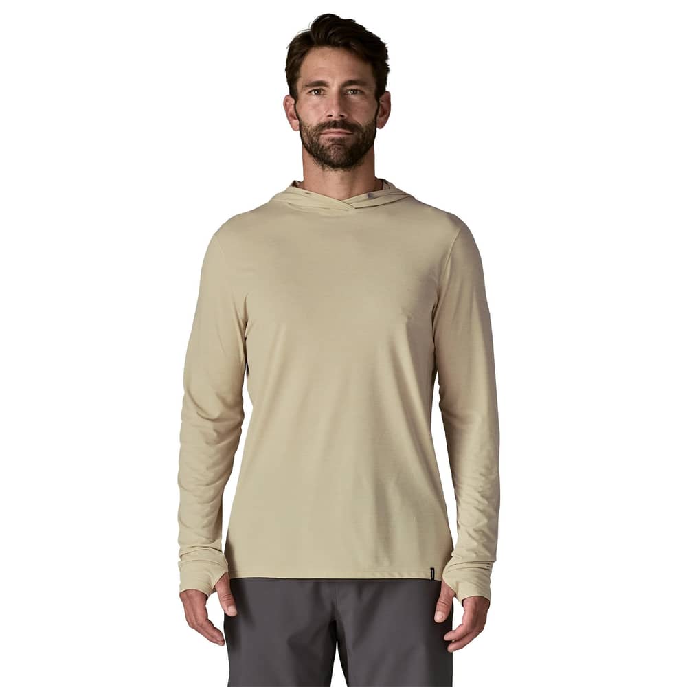 Patagonia Men's Cap Cool Ultra Hoody in Pumice / Dyno White X-Dye - Image 2 of 6