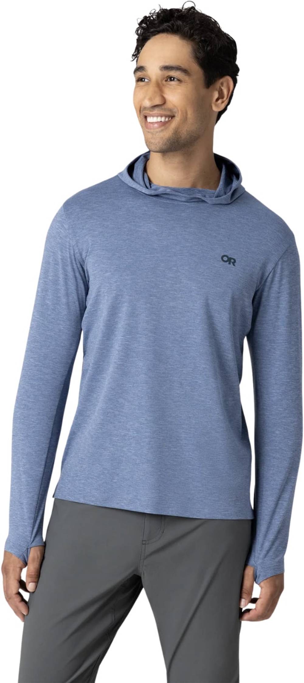 Outdoor Research Men's ActiveIce Spectrum Sun Hoodie in Ascent Blue Heather Men - Image 2 of 3