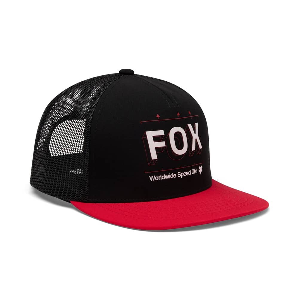 Fox Image Print Snapback Trucker in Black - Image 1 of 2