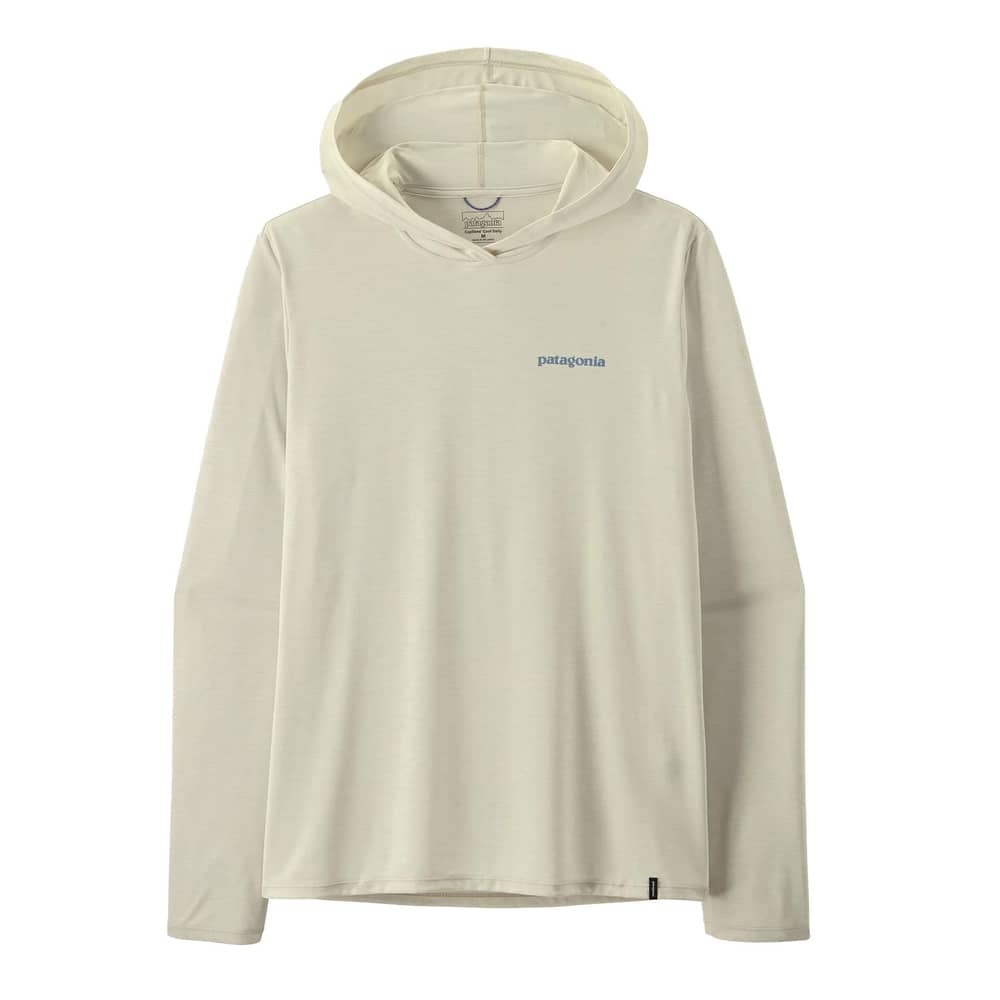 Patagonia Men's Cap Cool Daily Hoody - Boardshort Logo in Dyno White - Image 2 of 2