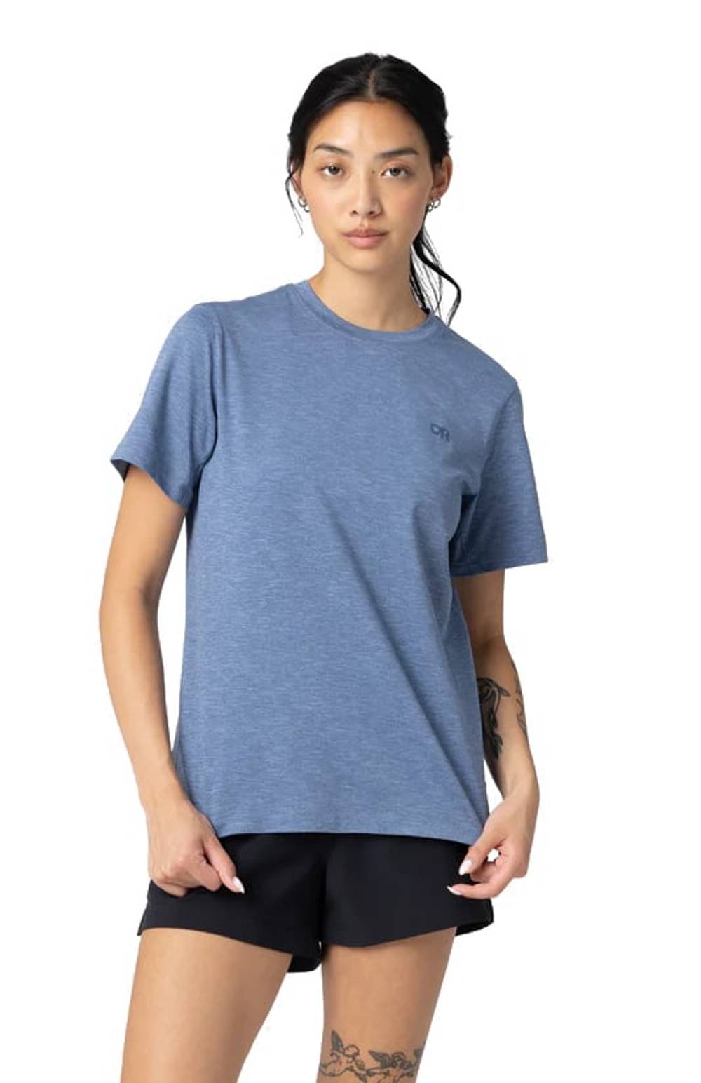 Outdoor Research Women's ActiveIce Spectrum Sun T Shirt in Ascent Blue Heather - Image 2 of 3
