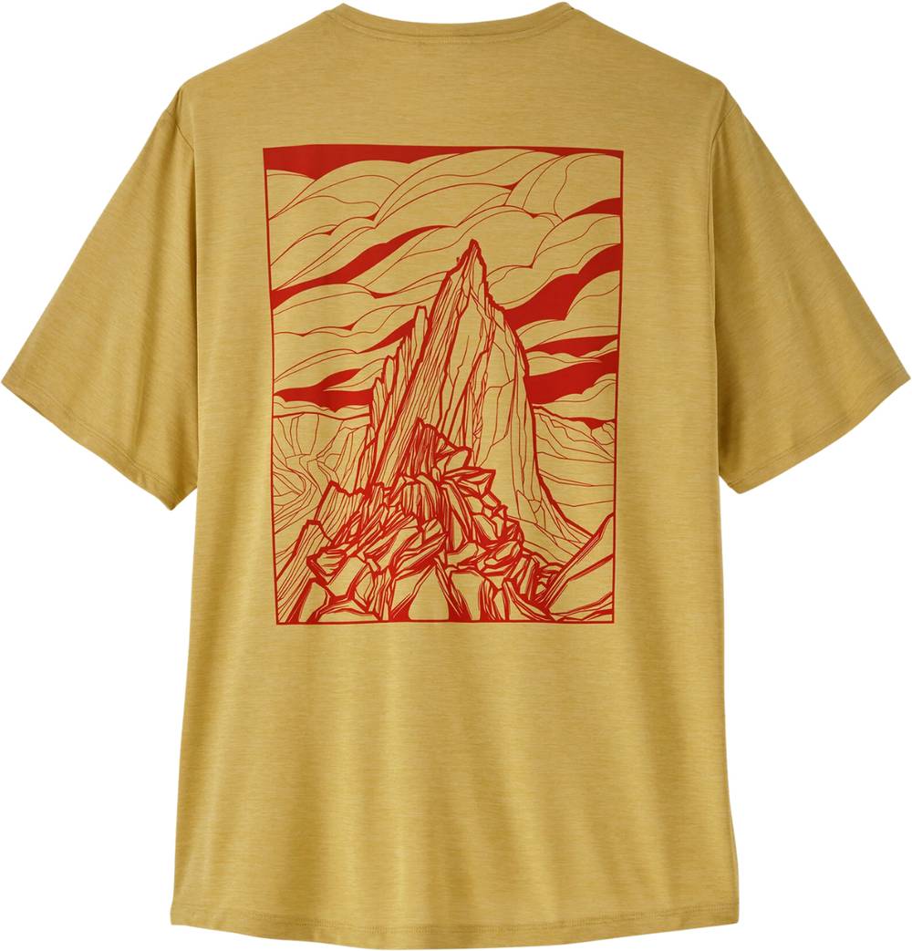 Patagonia Men's Cap Cool Daily Shirt - Cloud Crag in Limestone Yellow / Light Limestone Yellow X-Dye - Image 2 of 2