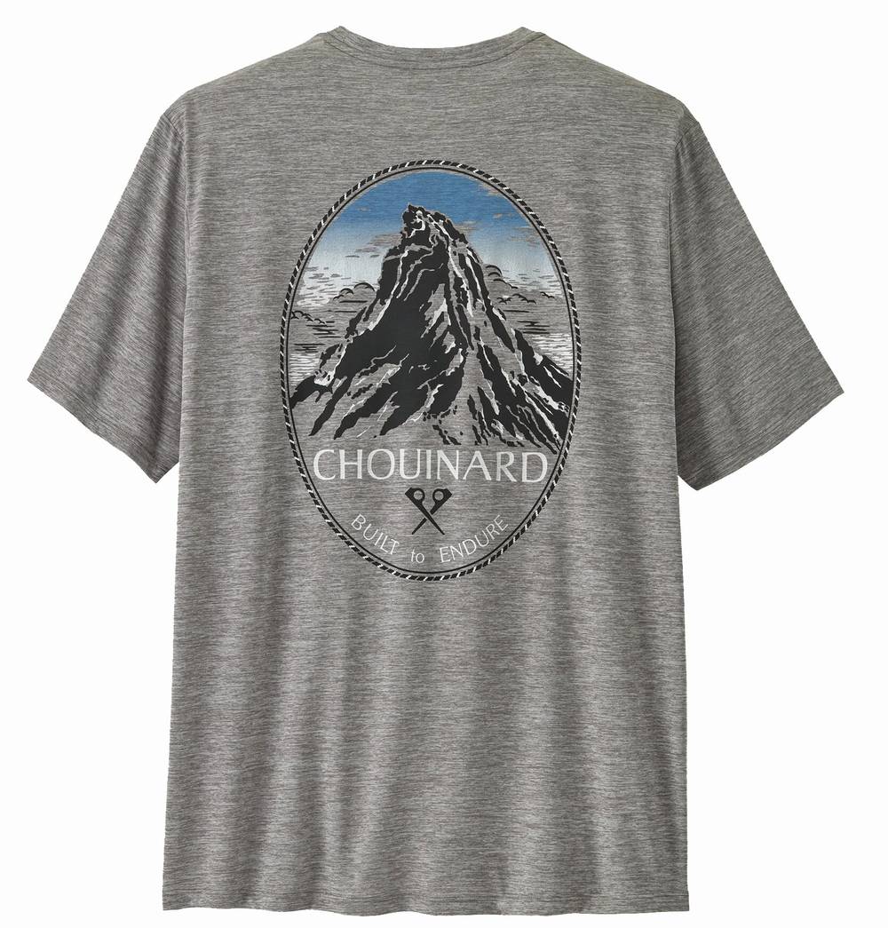 Patagonia Men's Cap Cool Daily Shirt - Chouinard Crest in Feather Grey - Image 2 of 2