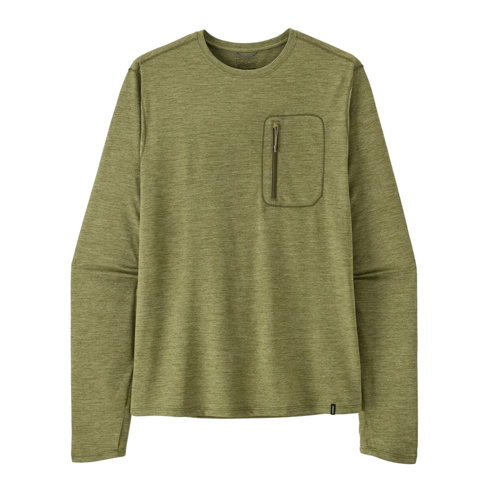 Patagonia Men's Long Sleeve Cap Cool Sun Shirt in Caper Green / Buckhorn Green X-Dye - Image 1 of 4