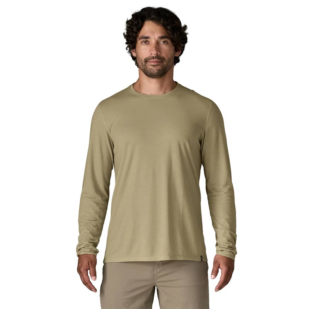 Patagonia Men's Long Sleeve Cap Cool Trail Shirt in Weathered Stone - Image 2 of 3