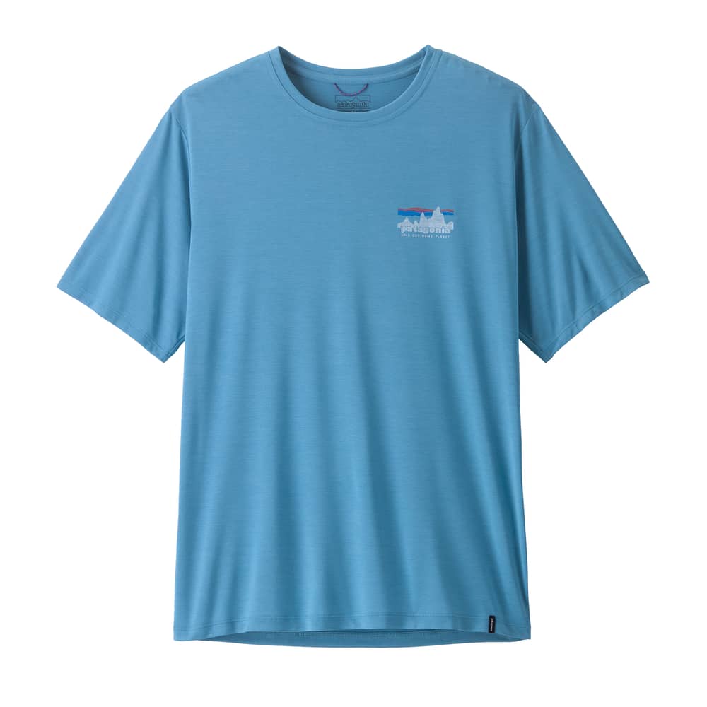 Patagonia Patagonia | Men's Cap Cool Daily Shirt - '73 Skyline | Size Medium In Shore Blue / Light Shore Blue X-Dye | Polyester