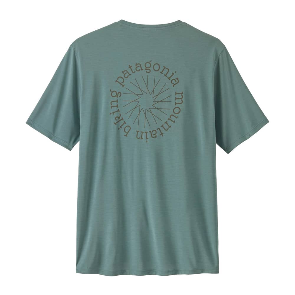Patagonia Men's Cap Cool Daily Shirt - Spoke Stencil in Blue Sage / Light Blue Sage X-Dye - Image 2 of 2