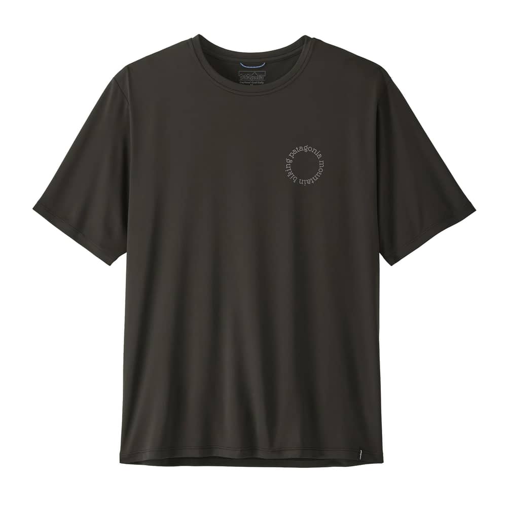 Patagonia Men's Cap Cool Daily Shirt - Spoke Stencil in Black - Image 1 of 2