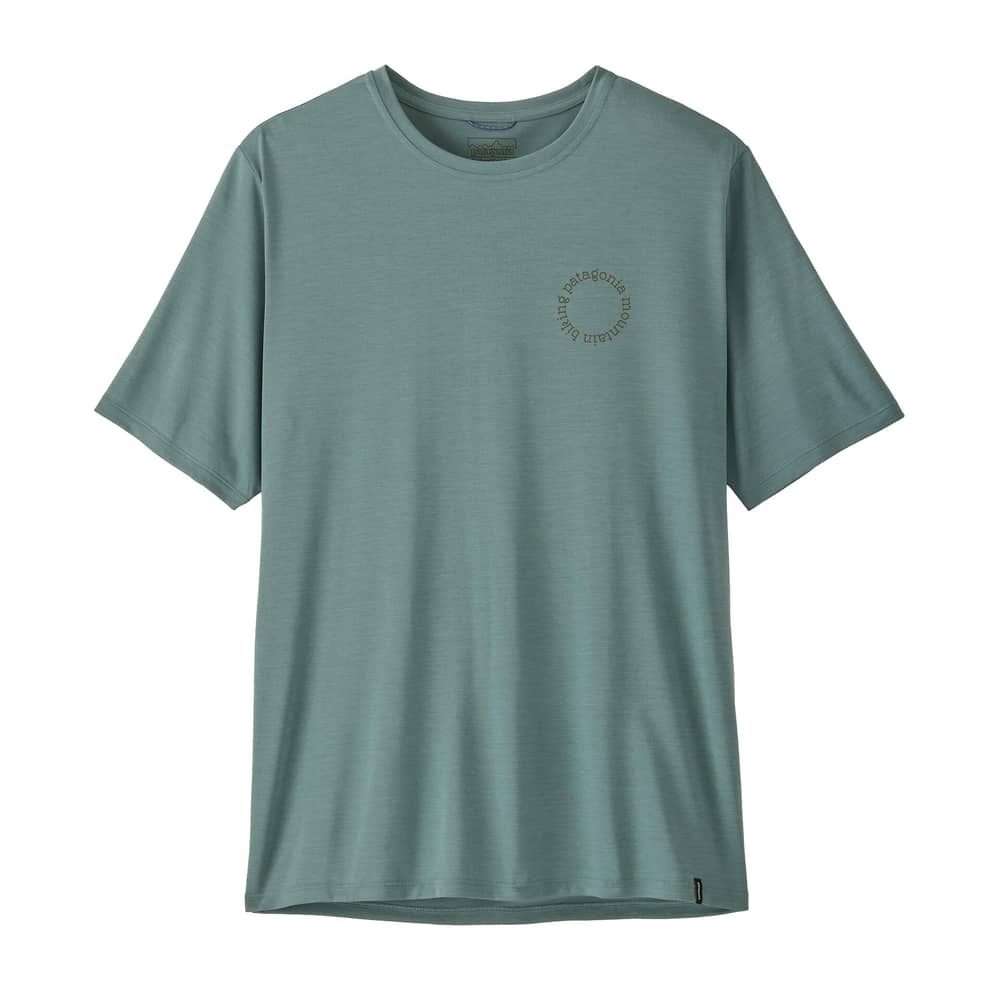 Patagonia Men's Cap Cool Daily Shirt - Spoke Stencil in Blue Sage / Light Blue Sage X-Dye - Image 1 of 2