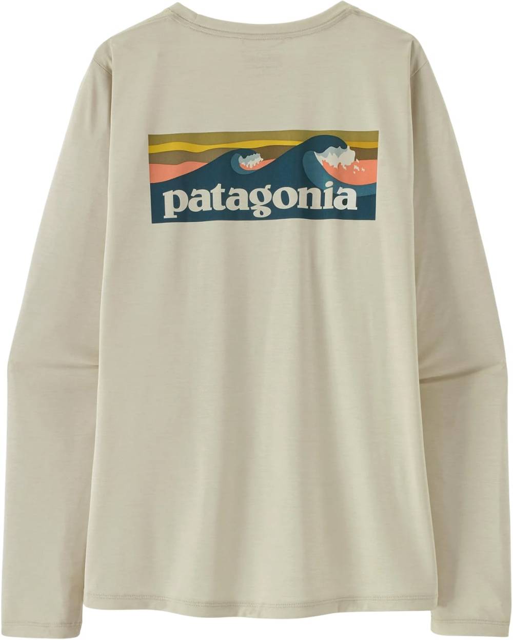 Patagonia Women's L/S Cap Cool Daily Shirt - Boardshort Logo in Dyno White - Image 1 of 1