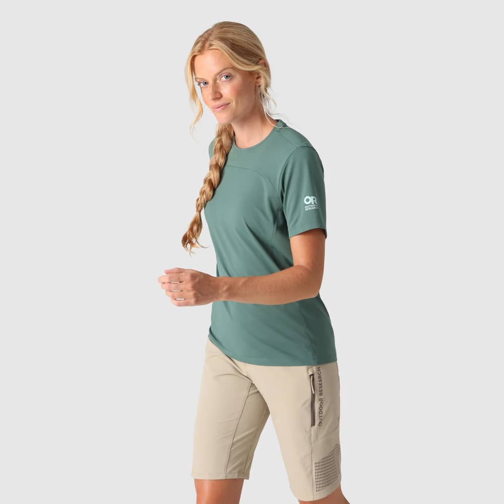 Outdoor Research Women's Freewheel MTB Short Sleeve Jersey in Malachite - Image 4 of 5
