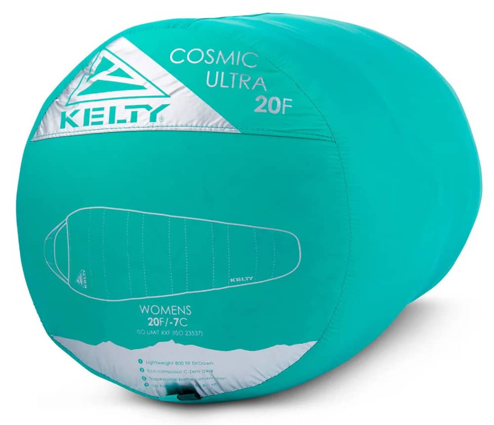 Kelty Cosmic Ultra 20° DriDown Women's Sleeping Bag in Peacock Green/Posey Green - Image 4 of 4
