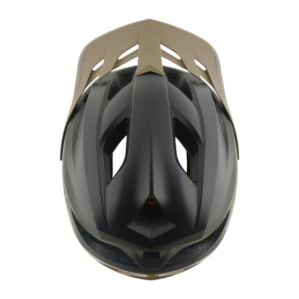 Troy Lee Designs Flowline Helmet W/Mips in Point Charcoal/Timber - Image 4 of 4