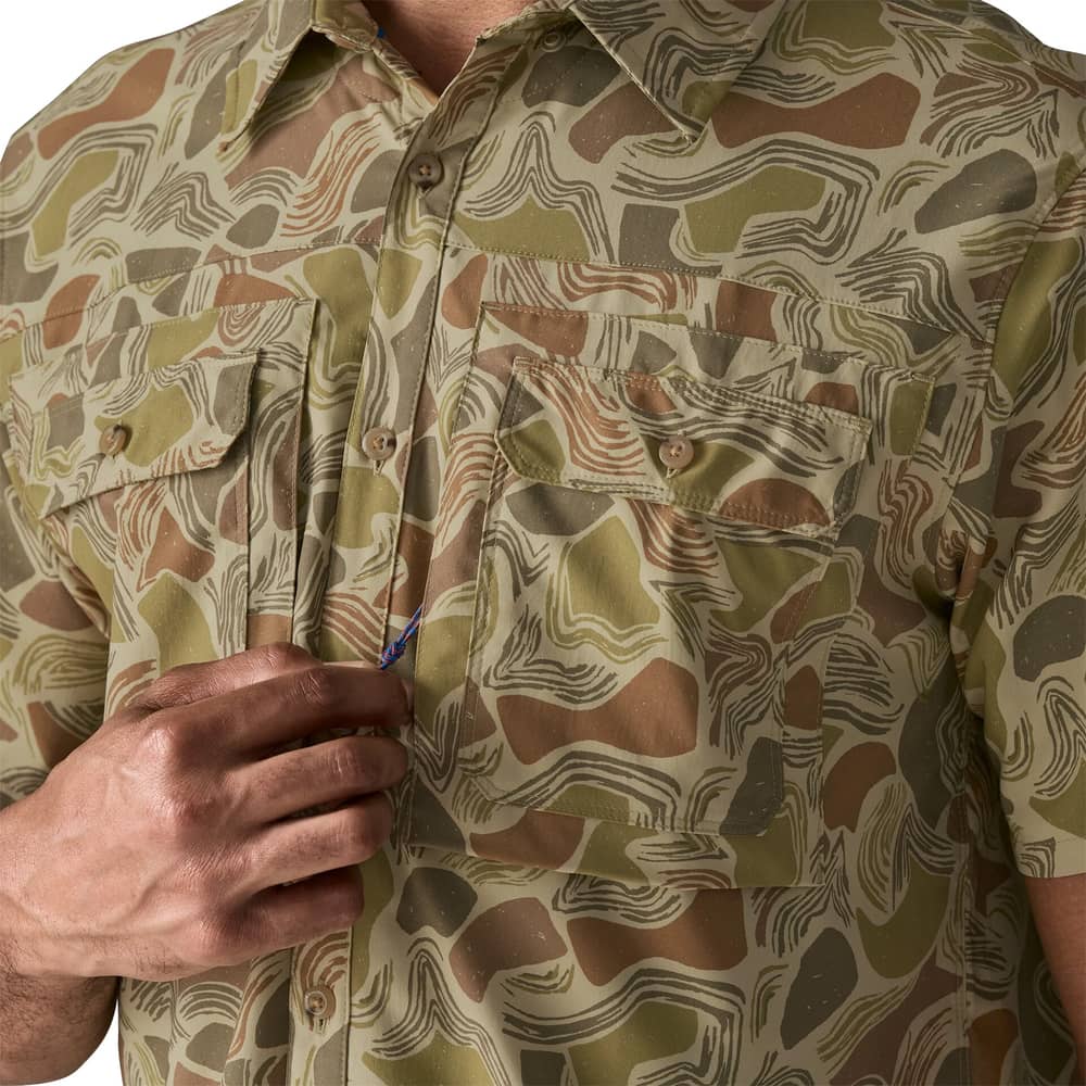 Patagonia Men's S/S Self Guided Sun Shirt in Coastal Edge/Weathered Stone - Image 7 of 9
