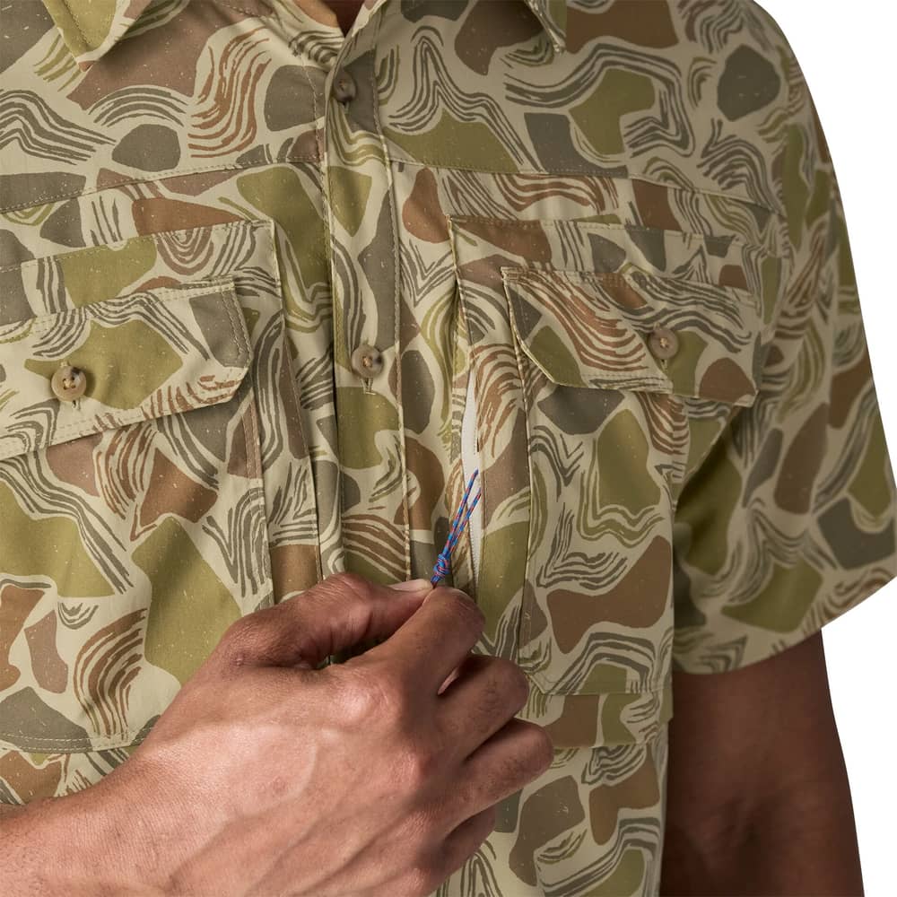 Patagonia Men's S/S Self Guided Sun Shirt in Coastal Edge/Weathered Stone - Image 6 of 9