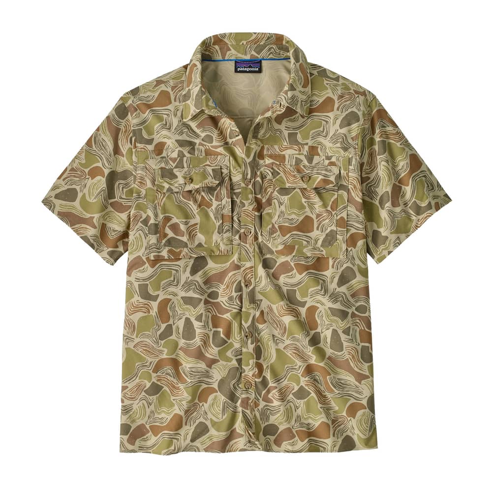 Patagonia Men's S/S Self Guided Sun Shirt in Coastal Edge/Weathered Stone - Image 1 of 9