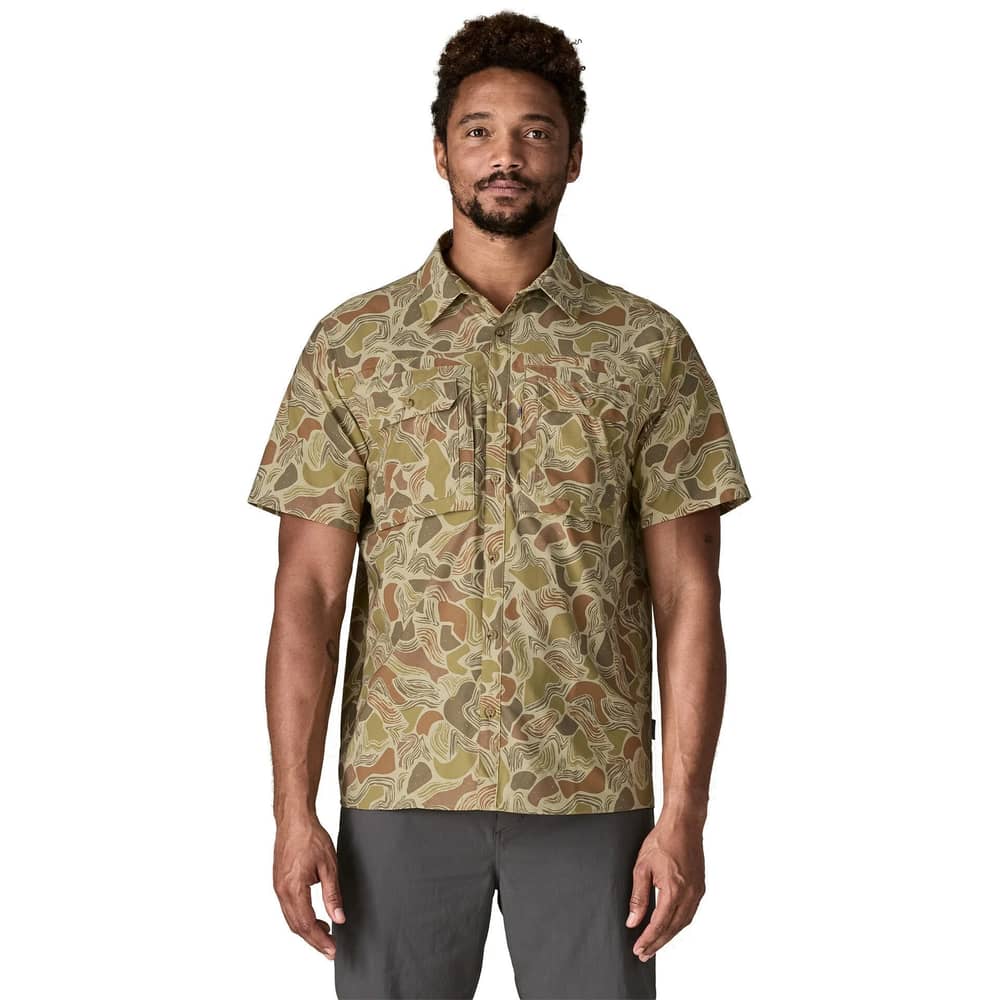 Patagonia Men's S/S Self Guided Sun Shirt in Coastal Edge/Weathered Stone - Image 2 of 9