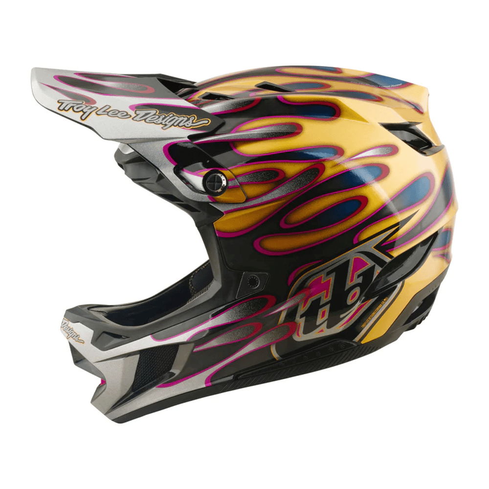 Troy Lee Designs | D4 Carbon Helmet W/mips Men's | Size Extra Large In Overspray Gold/black