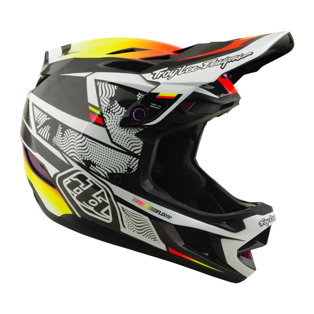 Troy Lee Designs D4 Carbon Helmet W/Mips in Lined Up Black - Image 3 of 4